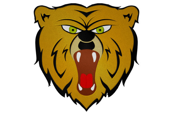 Angry Bear Face: A Bold Pick for Etsy Embroidery Shops