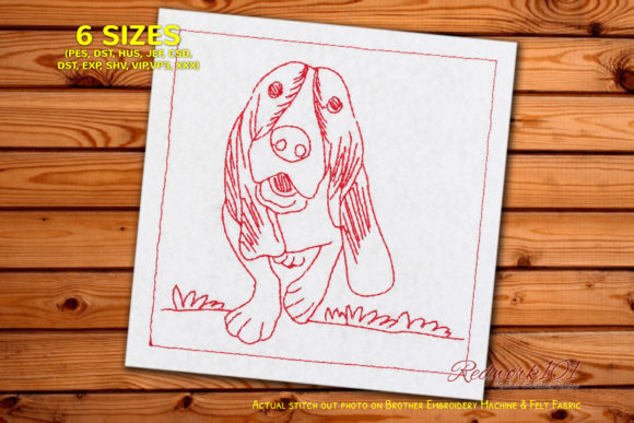 Basset Hound Dog: A Festive Redwork Review