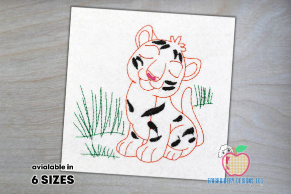 Cute Tiger Cub Sitting on Grass Review