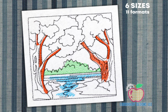 Flowing River in Forest: A Nostalgic Embroidery Review
