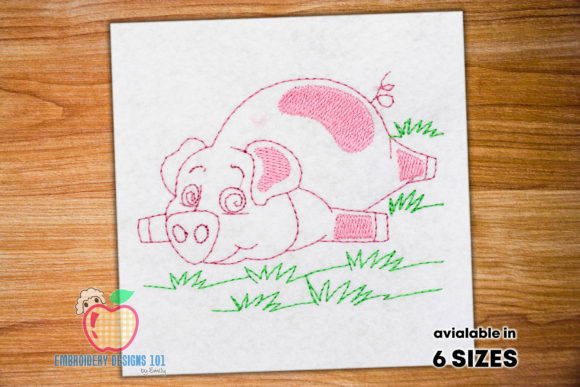 Pig Sleeping on Lawn: A Charming Embroidery Review