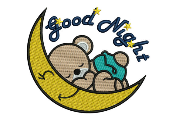 Sleeping Bear: A Cozy Embroidery Design for Etsy Sellers