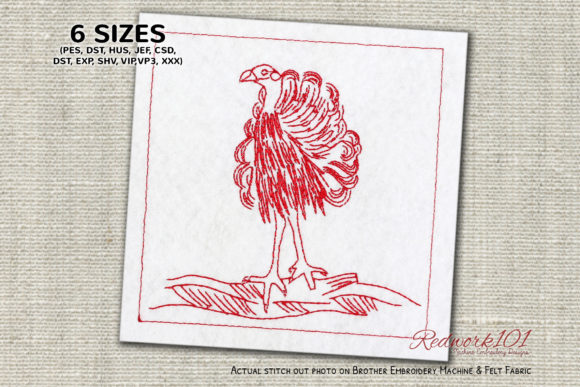 Vulture on Tree: A Bold Redwork Design for Craft Fairs
